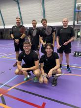 BCL-H1/BouwCenter Swinkels bestaat uit (achter vlnr.) Christian Klumpers, Laurence Roijackers, Jeroen van der Heiden, Bert Manders, (voor vlnr.) Wouter van Vijfeijken en Ruud van Vijfeijke